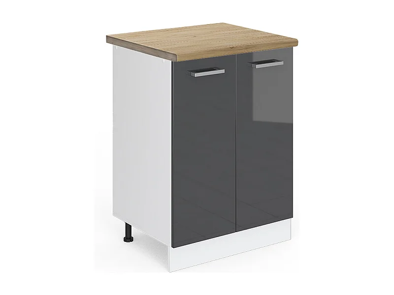 Mueble bajo de cocina antracita alto brillo 60x60x81.6 r-line