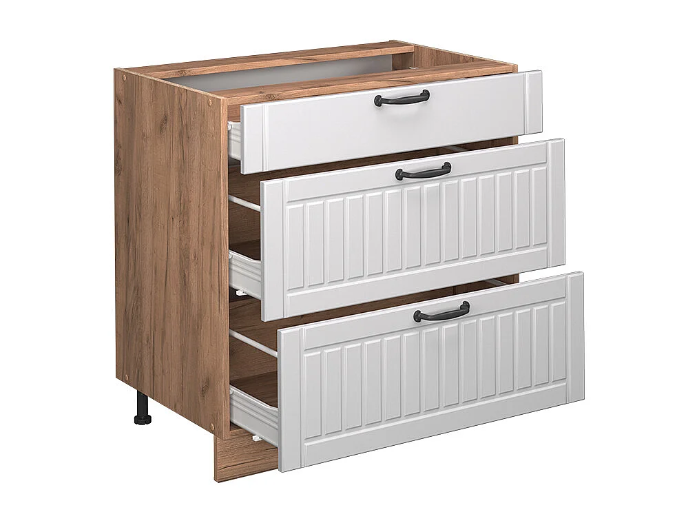 Mueble bajo de cocina blanco casa de campo 80x60x82 fame-line