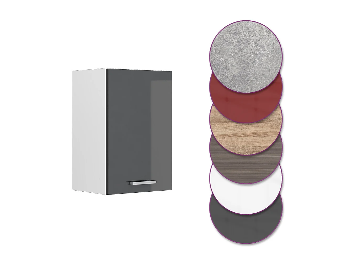 Elément haut de cuisine anthracite haute brillance 40x31x60 r-line