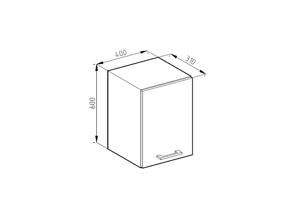 Wall cabinet anthracite high gloss 40x31x60 r-line