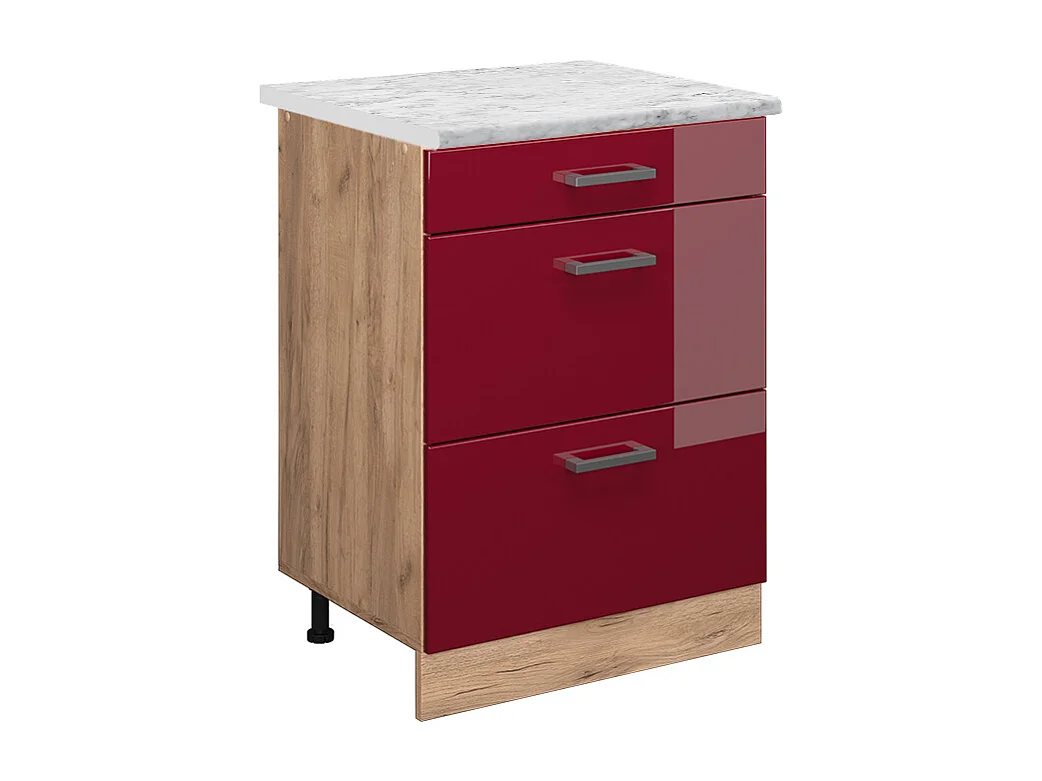 Mueble bajo de cocina rojo de alto brillo 60x60x81.6 r-line