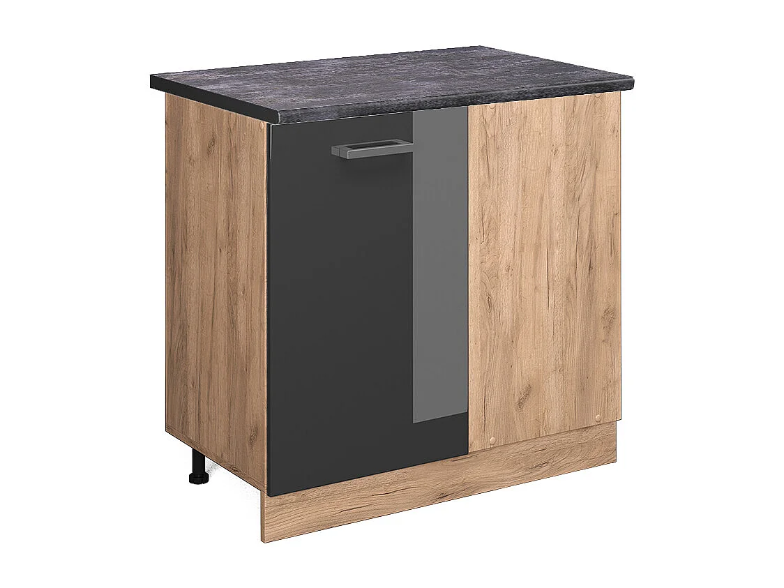 Armario de esquina antracita alto brillo 86x60x81.6 r-line