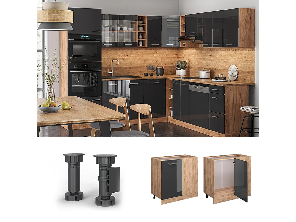 Meuble dangle anthracite haute brillance 86x60x81.6 r-line