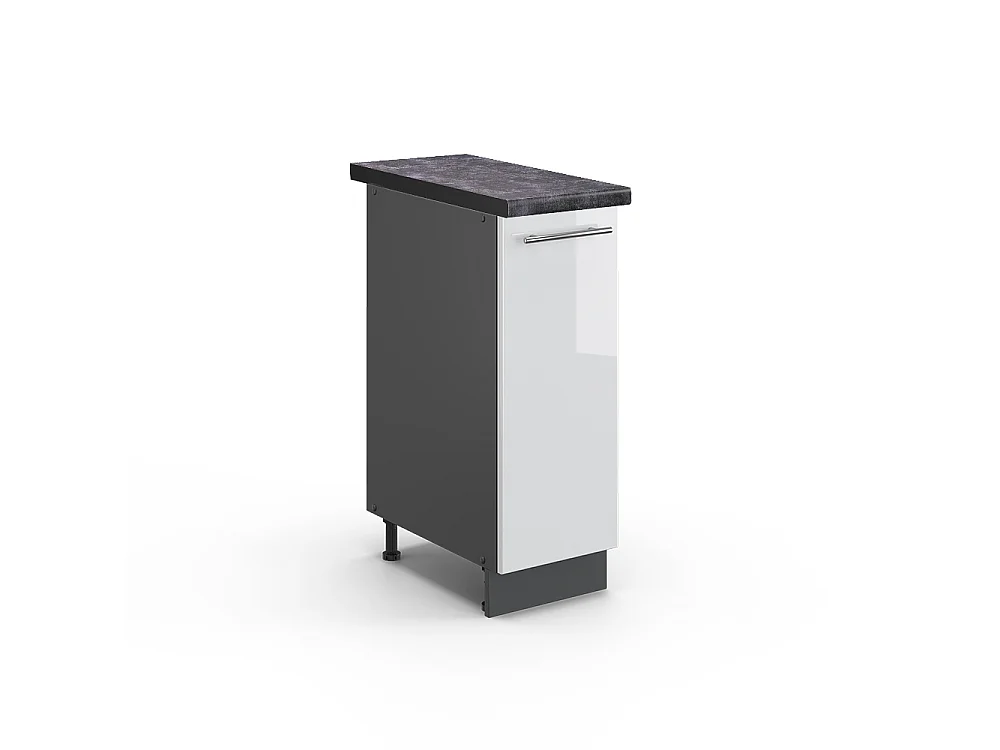 Meuble de cuisine blanc haute brillance 30x60x82 fame-line