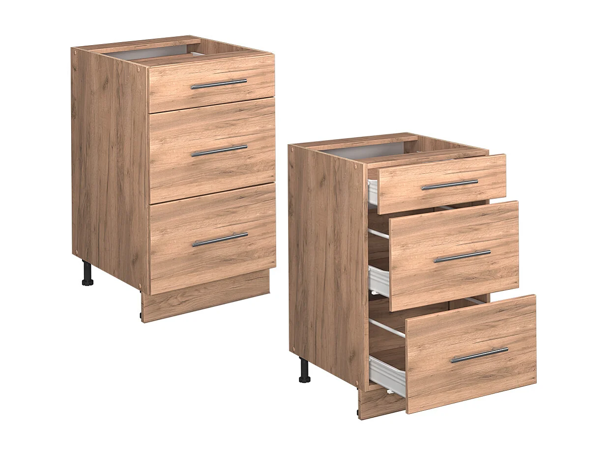 Mueble bajo de cocina roble dorado 50x60x82 fame-line