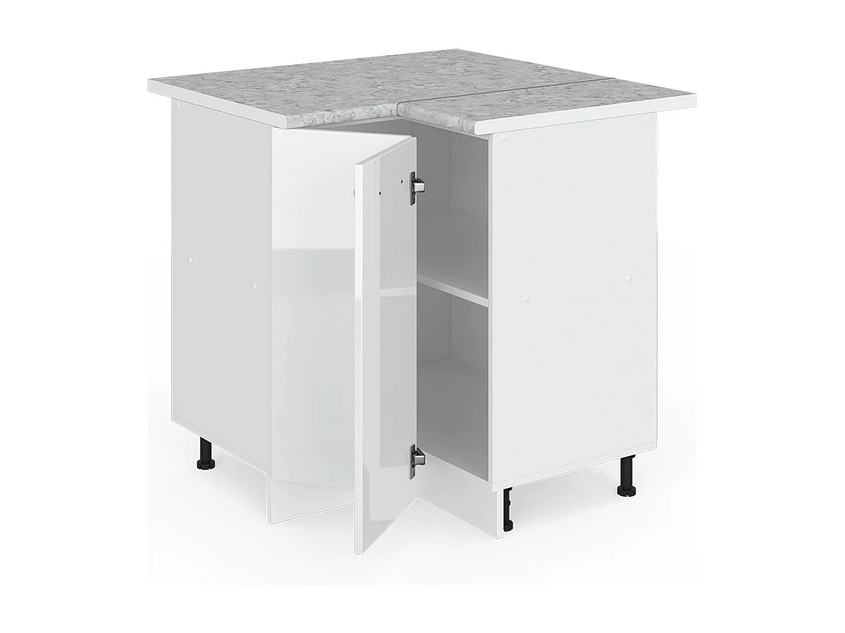 Armario de esquina blanco alto brillo 75.6x60x81.6 r-line