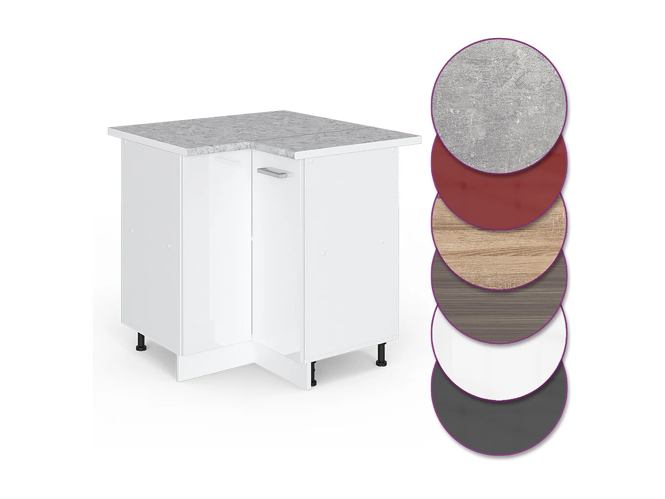 Armario de esquina blanco alto brillo 75.6x60x81.6 r-line