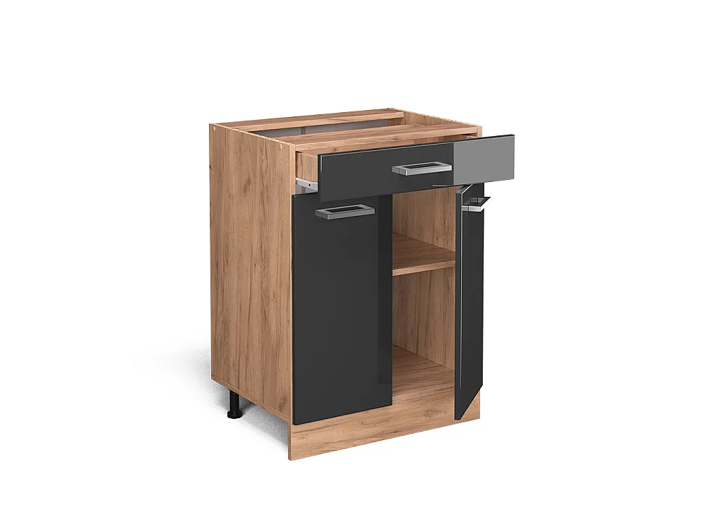 Keukenonderkast antraciet hoogglans 60x60x81.6 r-line