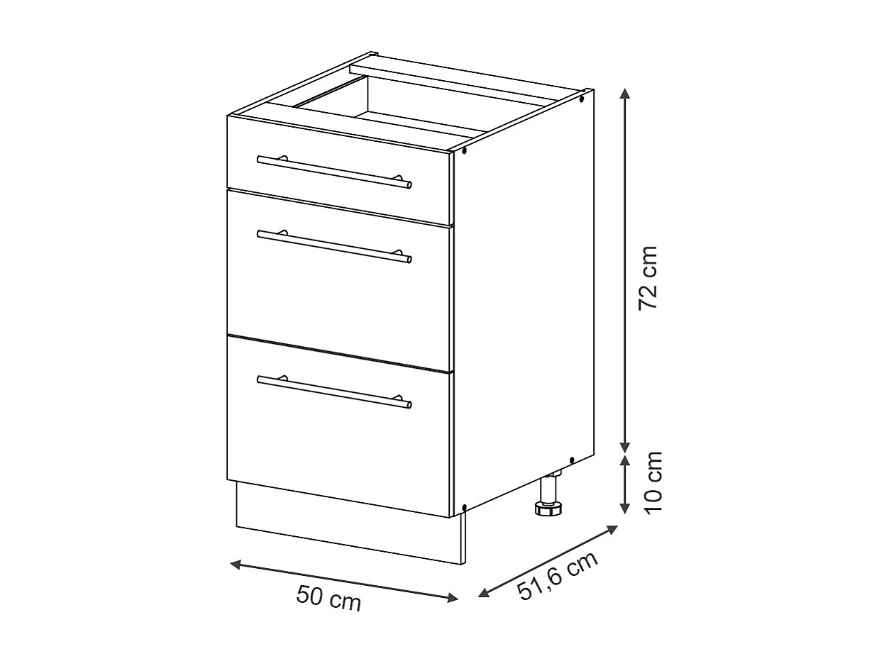 Mobiletto base per cucina blu scuro lucido 50x51.6x82 fame-line