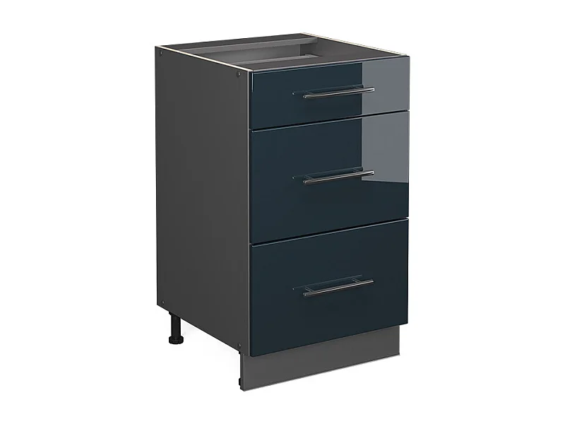 Meuble cuisine bleu foncé brillant 50x51.6x82 fame-line