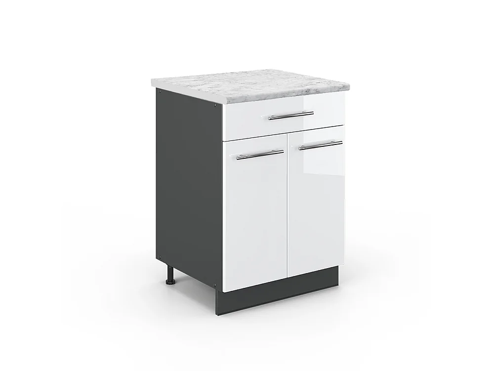Meuble cuisine blanc haute brillance 60x60x82 fame-line