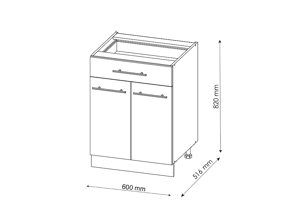 Meuble cuisine blanc haute brillance 60x60x82 fame-line