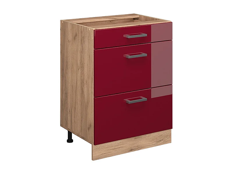 Meuble cuisine rouge brillant 60x46x81.6 r-line