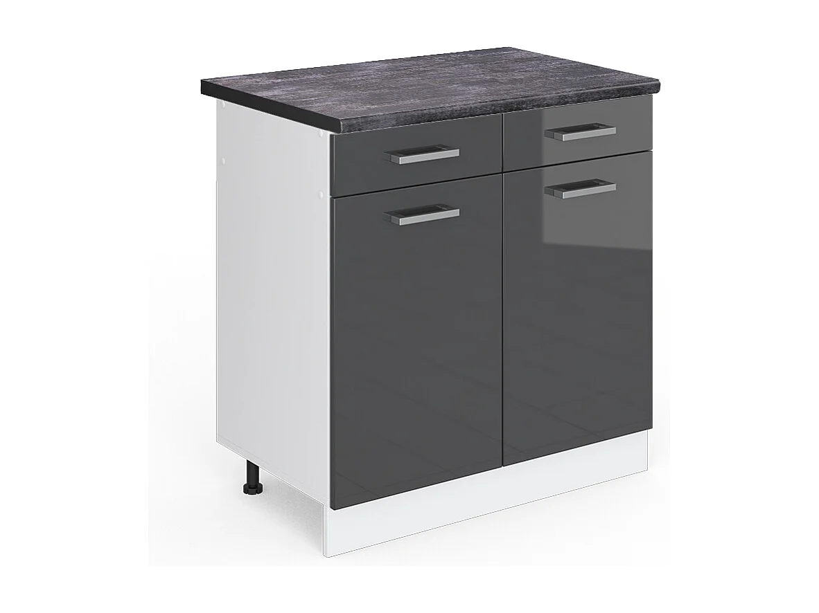 Mueble bajo de cocina antracita alto brillo 80x60x81.6 r-line