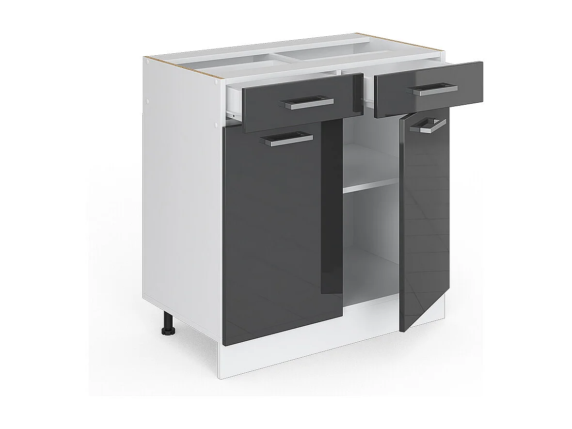 Meuble cuisine anthracite haute brillance 80x60x81.6 r-line