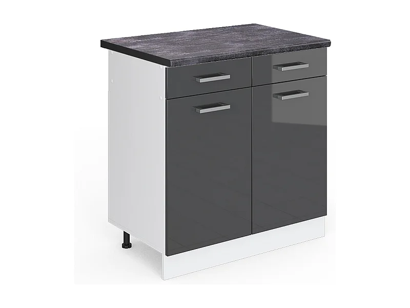 Mueble bajo de cocina antracita alto brillo 80x60x81.6 r-line