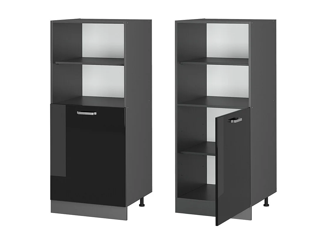 Armario para horno empotrado negro brillo intenso 60x57x143 r-line