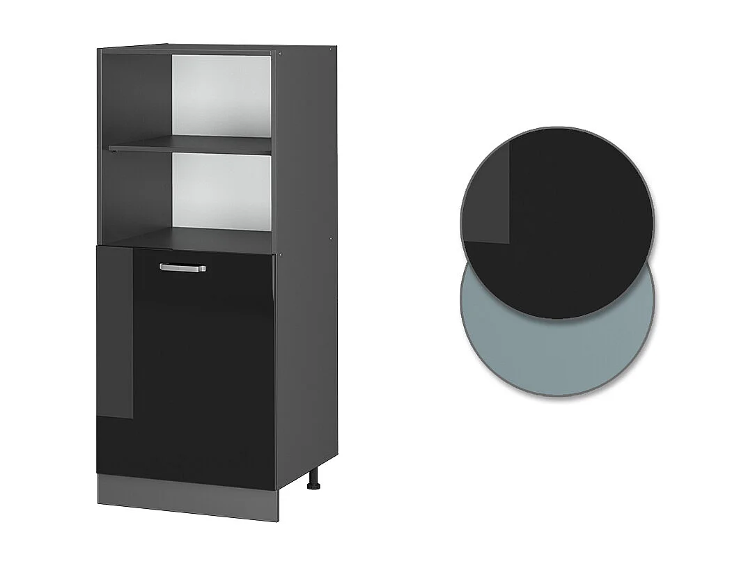 Armario para horno empotrado negro brillo intenso 60x57x143 r-line