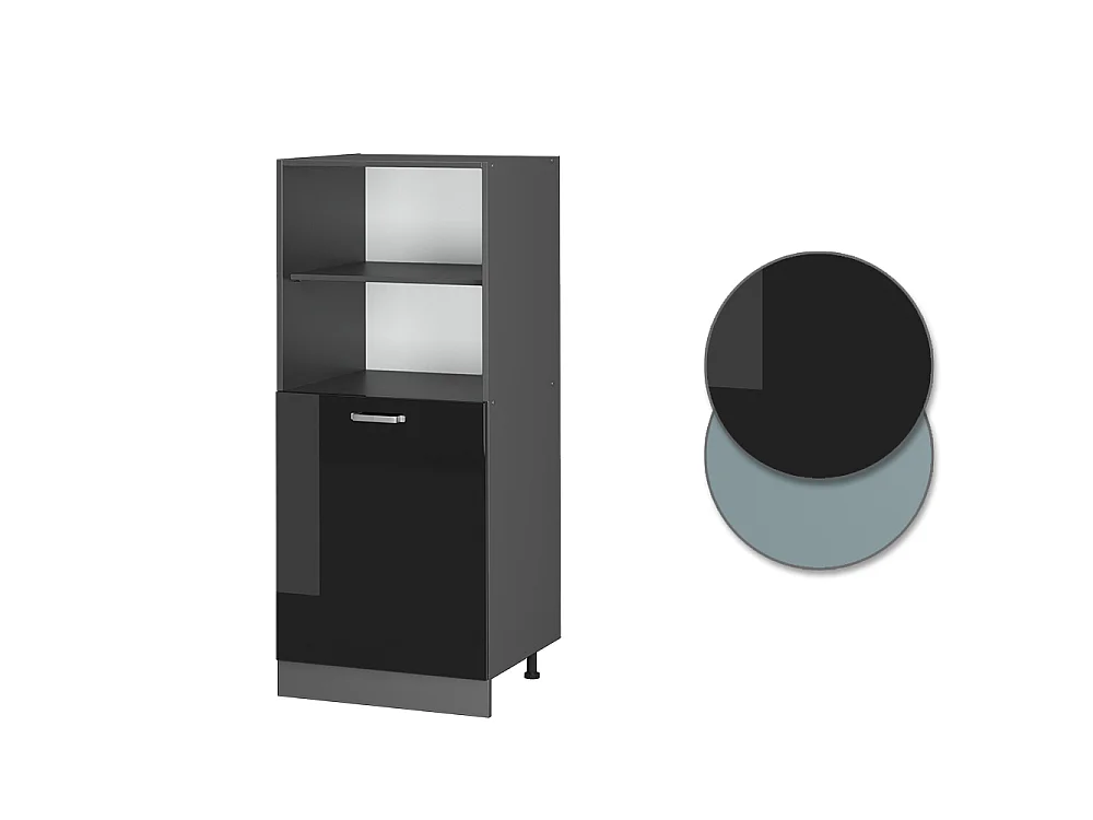Meuble pour four noir haute brillance 60x57x143 r-line
