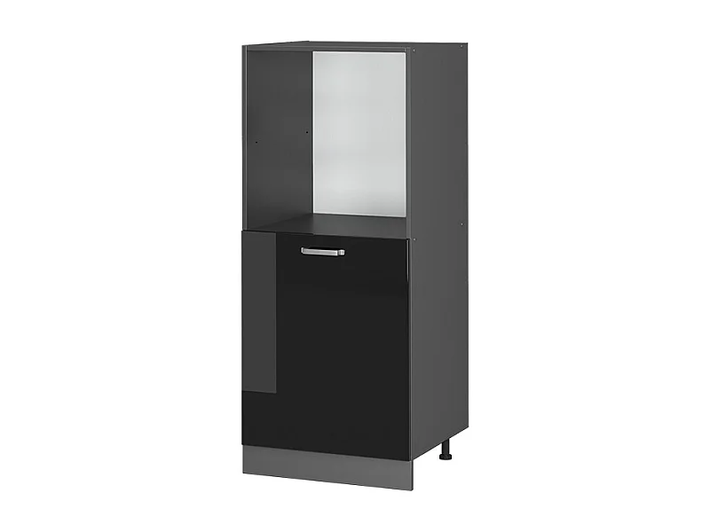 Meuble pour four noir haute brillance 60x57x143 r-line