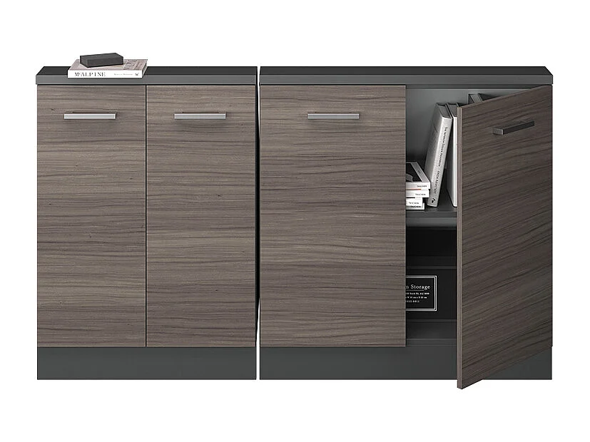 Meuble sous pente gris noble 140x46x81.6 r-line