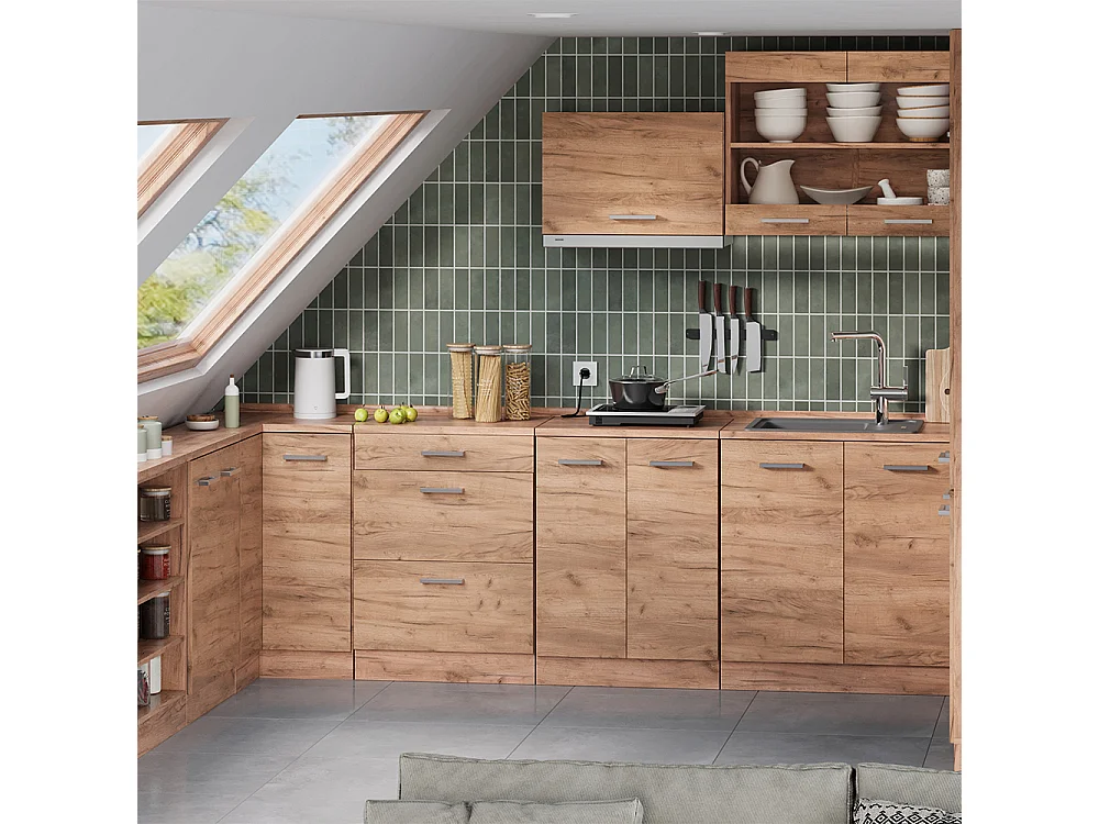 Meuble sous pente chêne de force doré 80x46x81.6 r-line
