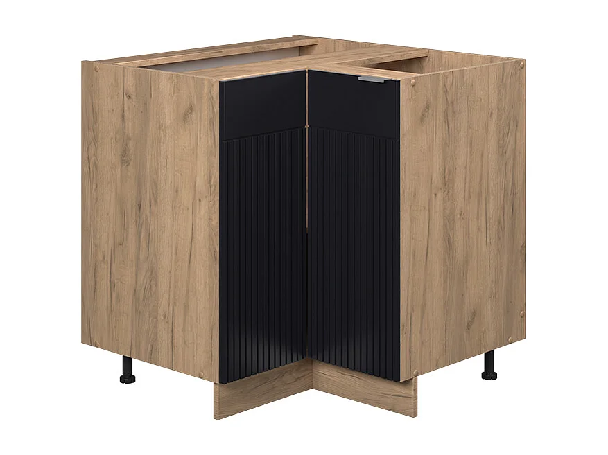 Eckunterschrank schwarz gestreift 80.5x51.6x82 fame-line