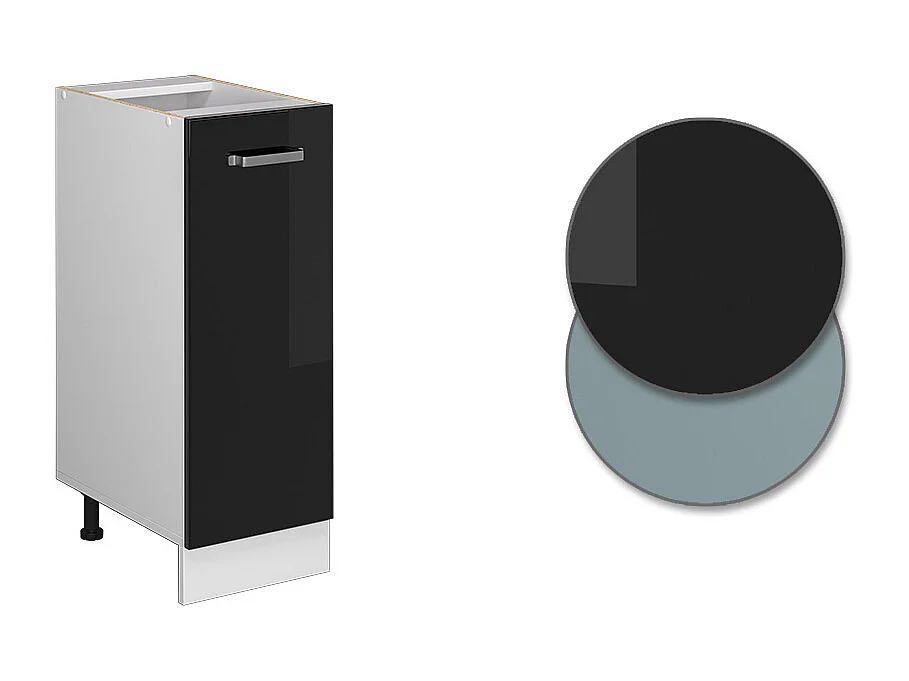 Armadio cucina dispensa alto nero lucido 30x60x81.6 r-line