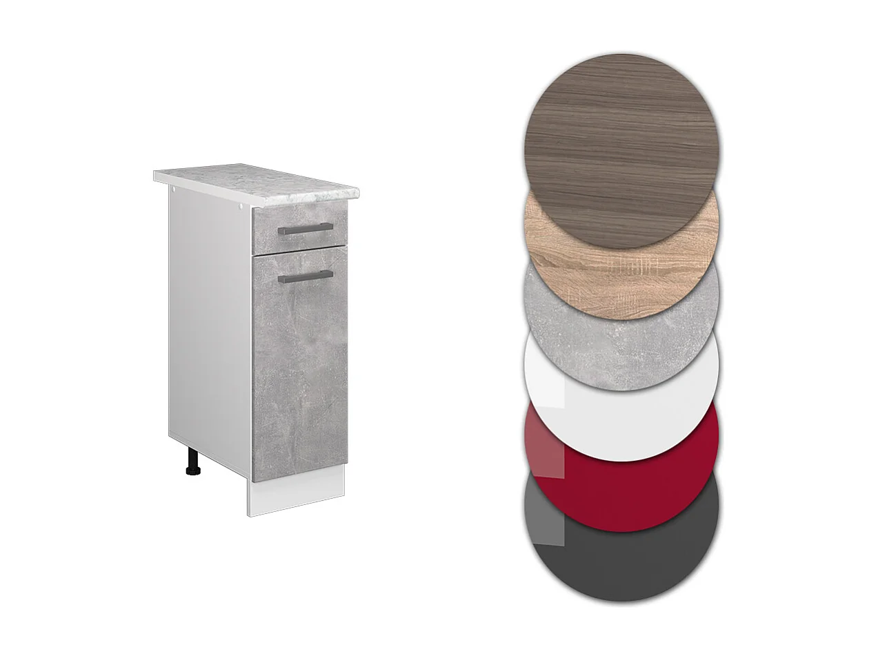 Küchenunterschrank beton 30x60x81.6 r-line