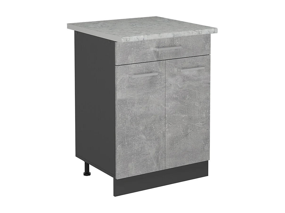 Mobiletto base per cucina calcestruzzo 60x60x81.6 r-line