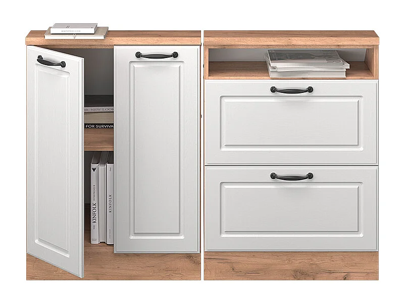 Armario de cocina para techo inclinado blanco casa de campo 120x46x81.6 r-line