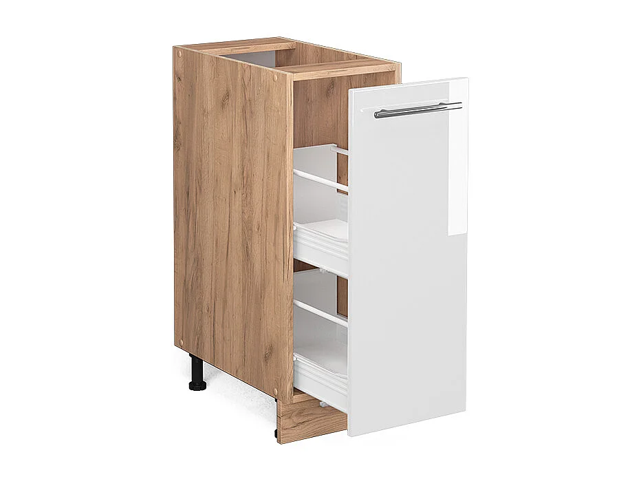 Meuble de cuisine blanc haute brillance 30x51.6x82 fame-line