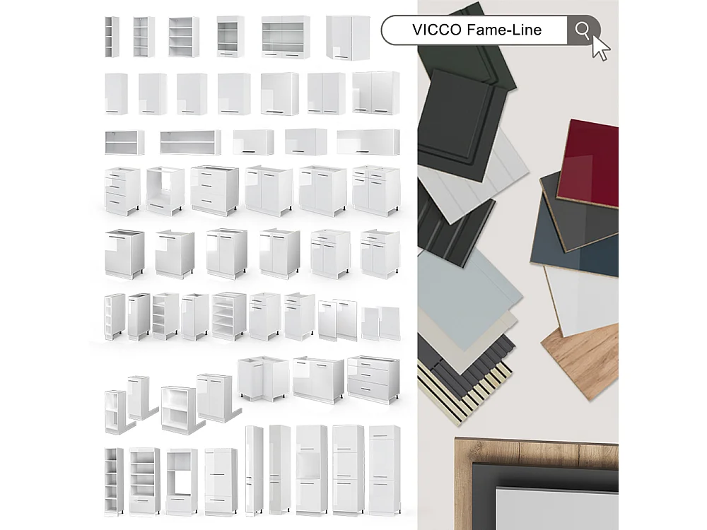 Keukenonderkast wit landhuis 60x51.6x82 fame-line