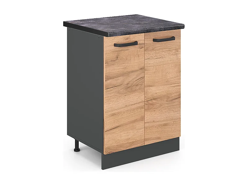 Meuble bas de cuisine chêne de force doré 60x60x81.6 r-line