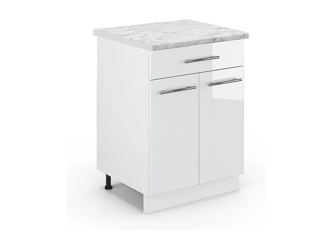 Meuble cuisine blanc haute brillance 60x60x82 fame-line