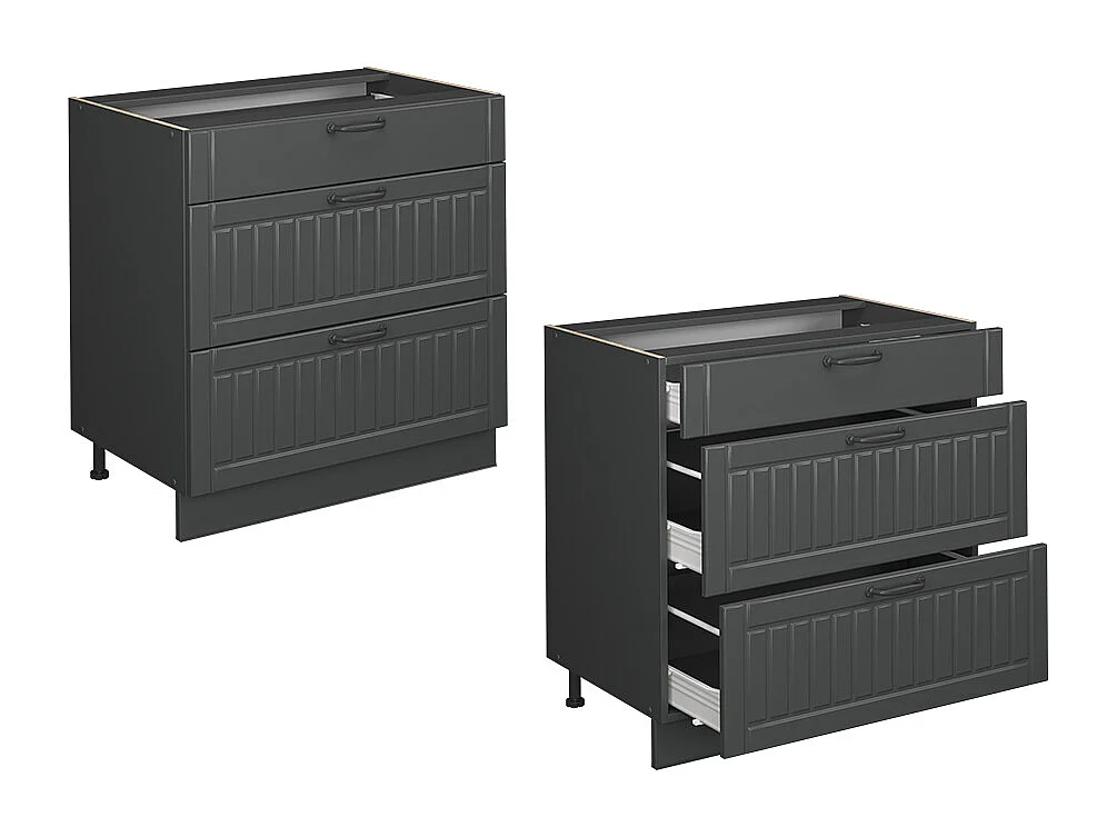 Mueble bajo de cocina gris oscuro 80x51.6x82 fame-line