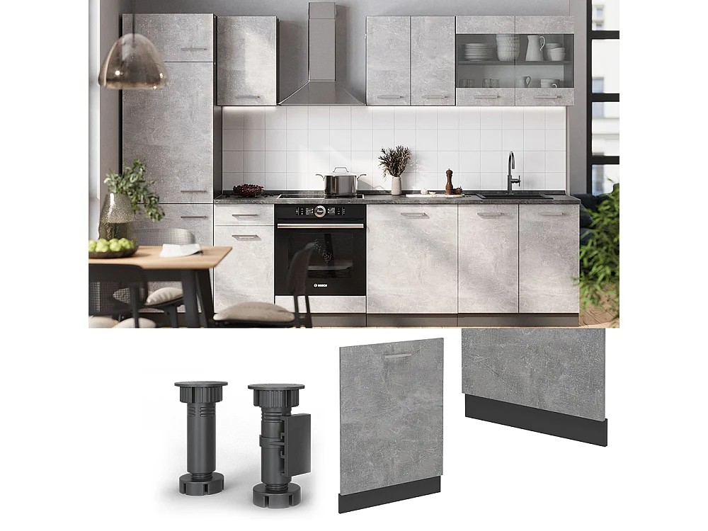 Geschirrspülblende beton 60x1.6x81.8 r-line