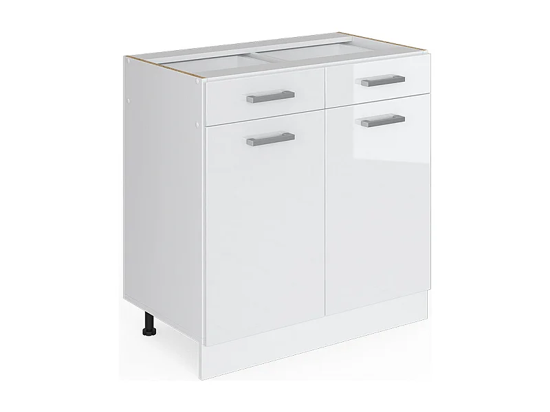 Meuble cuisine blanc haute brillance 80x46x81.6 r-line