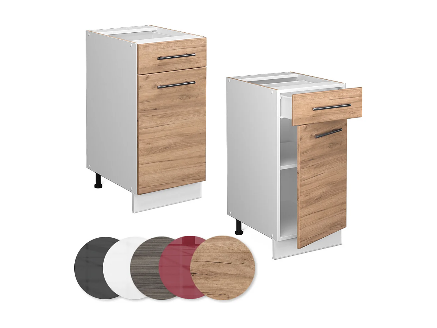 Mueble bajo de cocina roble dorado 40x60x82 fame-line