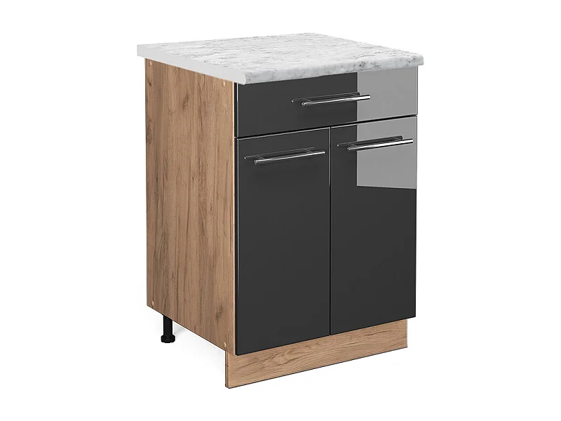 Mueble bajo de cocina antracita alto brillo 60x60x82 fame-line