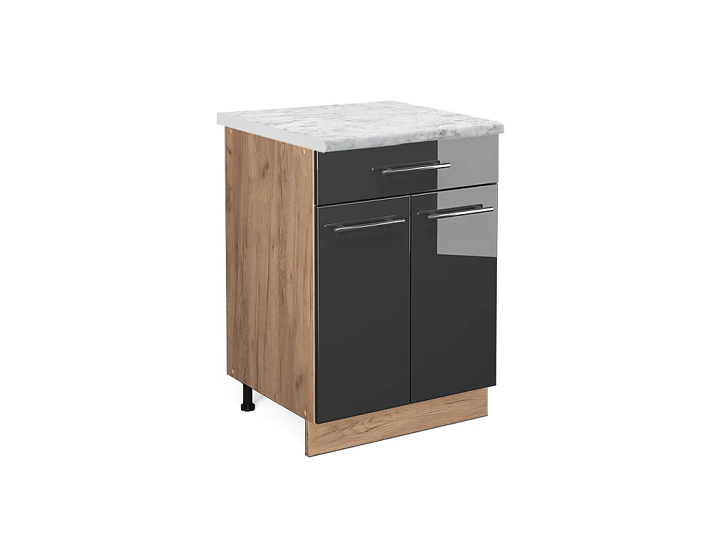 Meuble cuisine anthracite haute brillance 60x60x82 fame-line