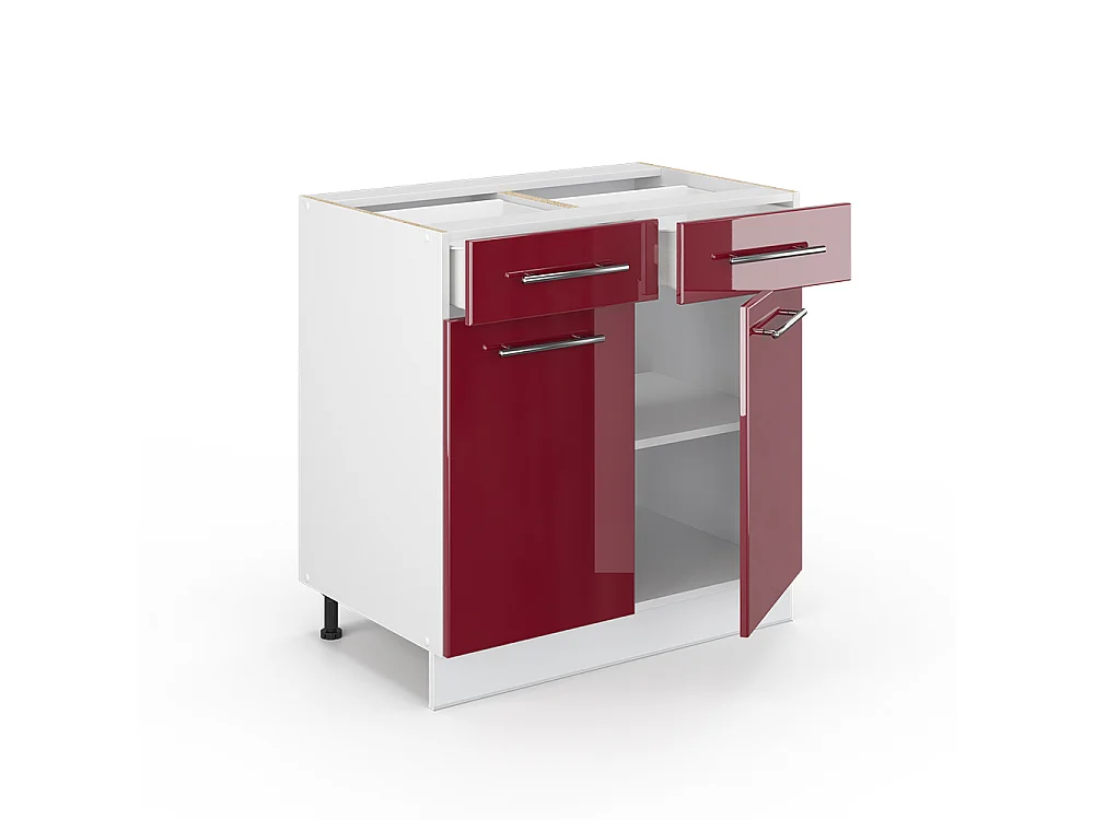 Mobiletto base per cucina Bordeaux lucido 80x60x82 fame-line