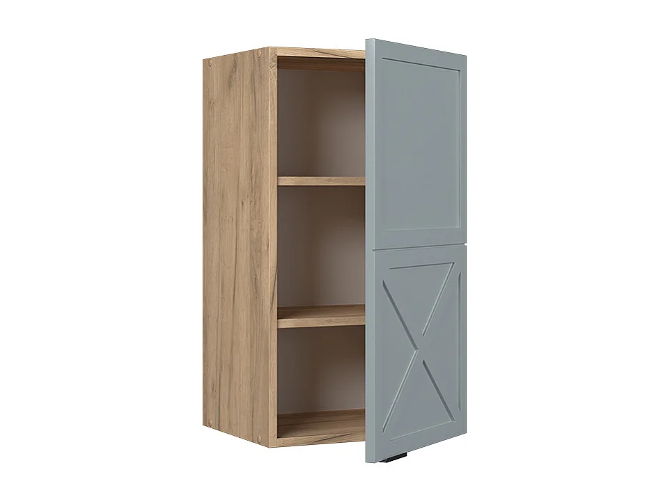 Elément haut de cuisine bleu clair-gris 40x34.1x72 fame-line