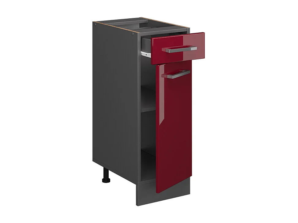 Mueble bajo de cocina rojo de alto brillo 30x46x81.6 r-line