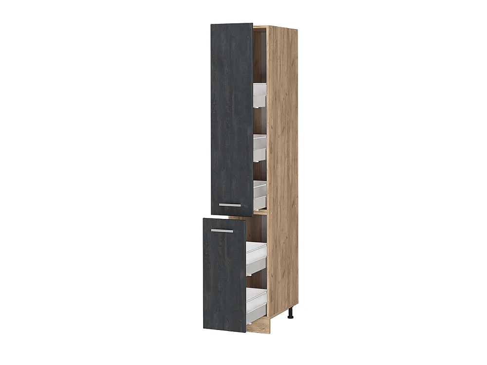 Apotekarskåp svart betong 30x57.2x206.8 r-line