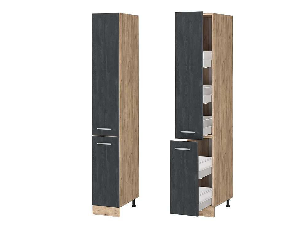 Apotekarskåp svart betong 30x57.2x206.8 r-line