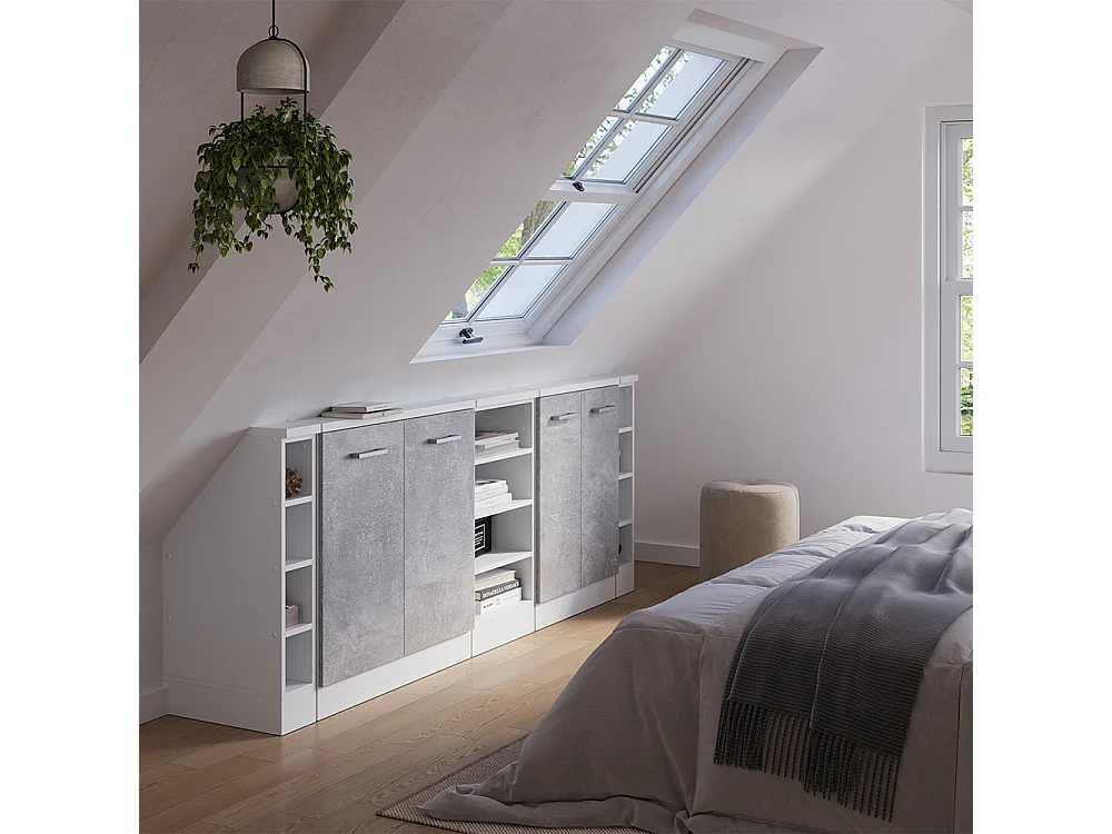 Meuble sous pente béton 215x46x81.6 r-line