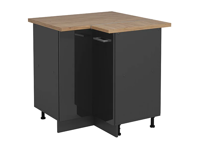 Mobile ad angolo cucina antracite lucido 75.6x60x81.6 r-line