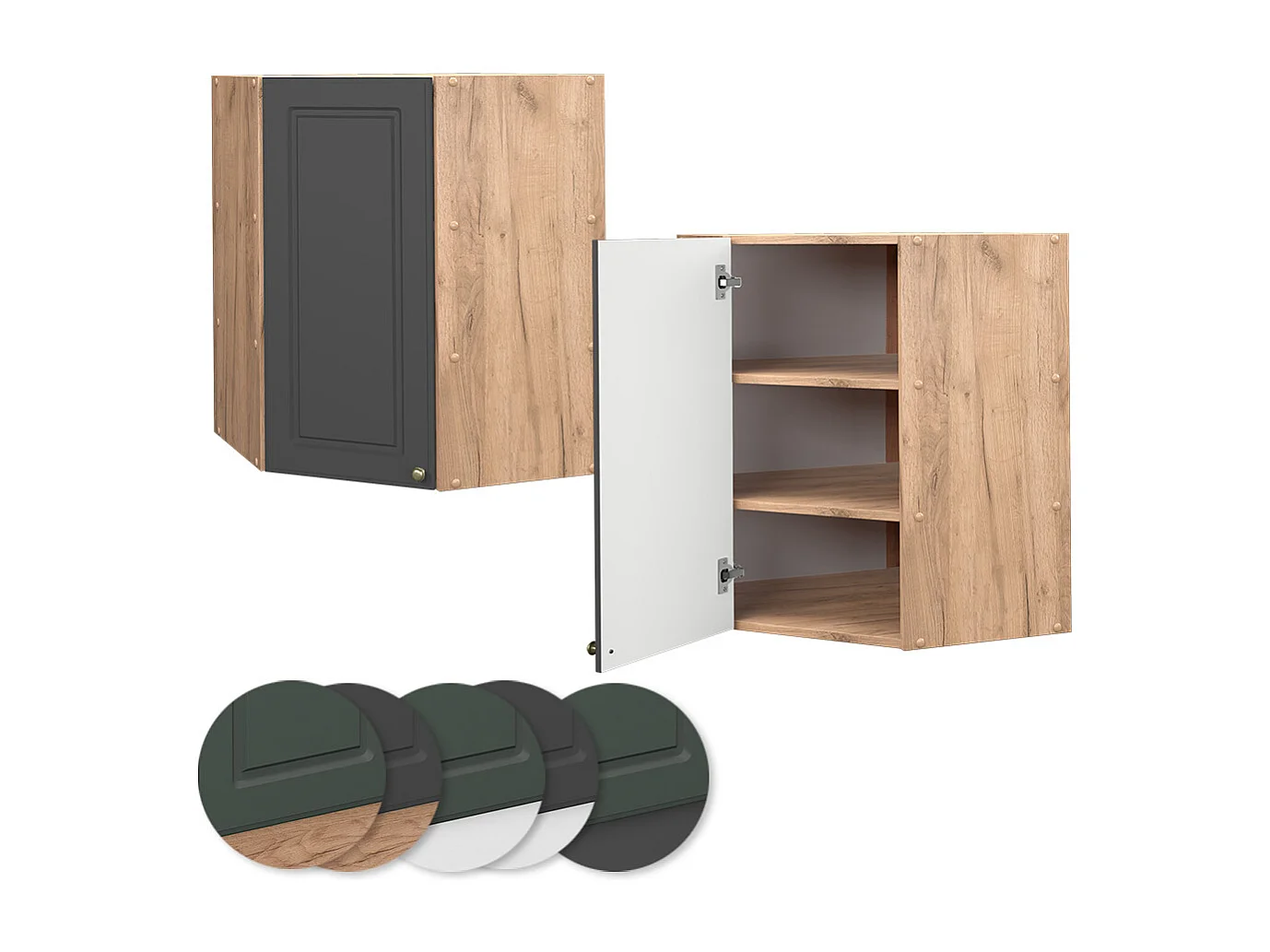 Elément haut de cuisine anthracite-or 57x34.1x72 fame-line