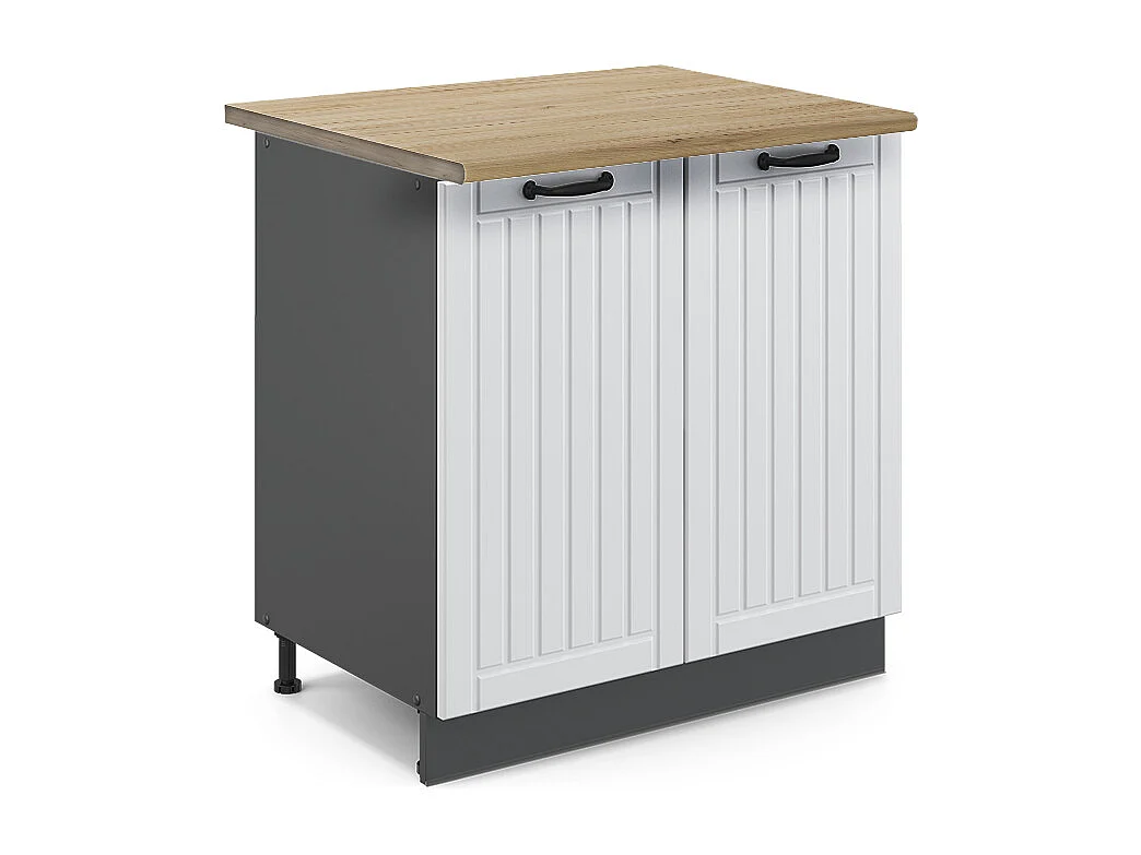 Meuble bas sous-évier blanc campagne 80x60x82 fame-line